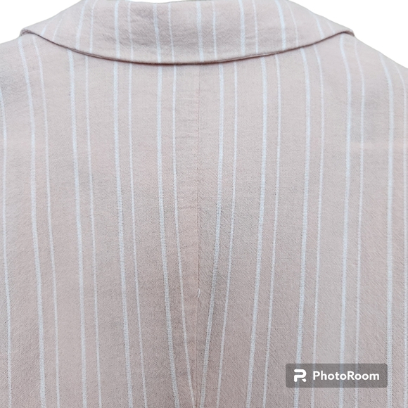 Candie's Women's Pastel Salmon Linen-Blend Long Sleeve Blazer/Suit Jacket  L - Picture 8 of 14